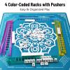 American Mahjong Tile Set  166 White Tiles, 4 All-in-One Color Racks with Pushers, 3 Dice, Portable Red Carrying Bag  Complete Mahjong Game Set view 3