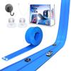 Tenndar Flex Track 15 Ft Starter Set  Flexible Race Car Ramp Track for Kids, Double-Sided Racetrack for 1:64 Diecast Cars, Compatible with Hot Wheels, Ages 3 & Up with Suction CupsBlue view 1