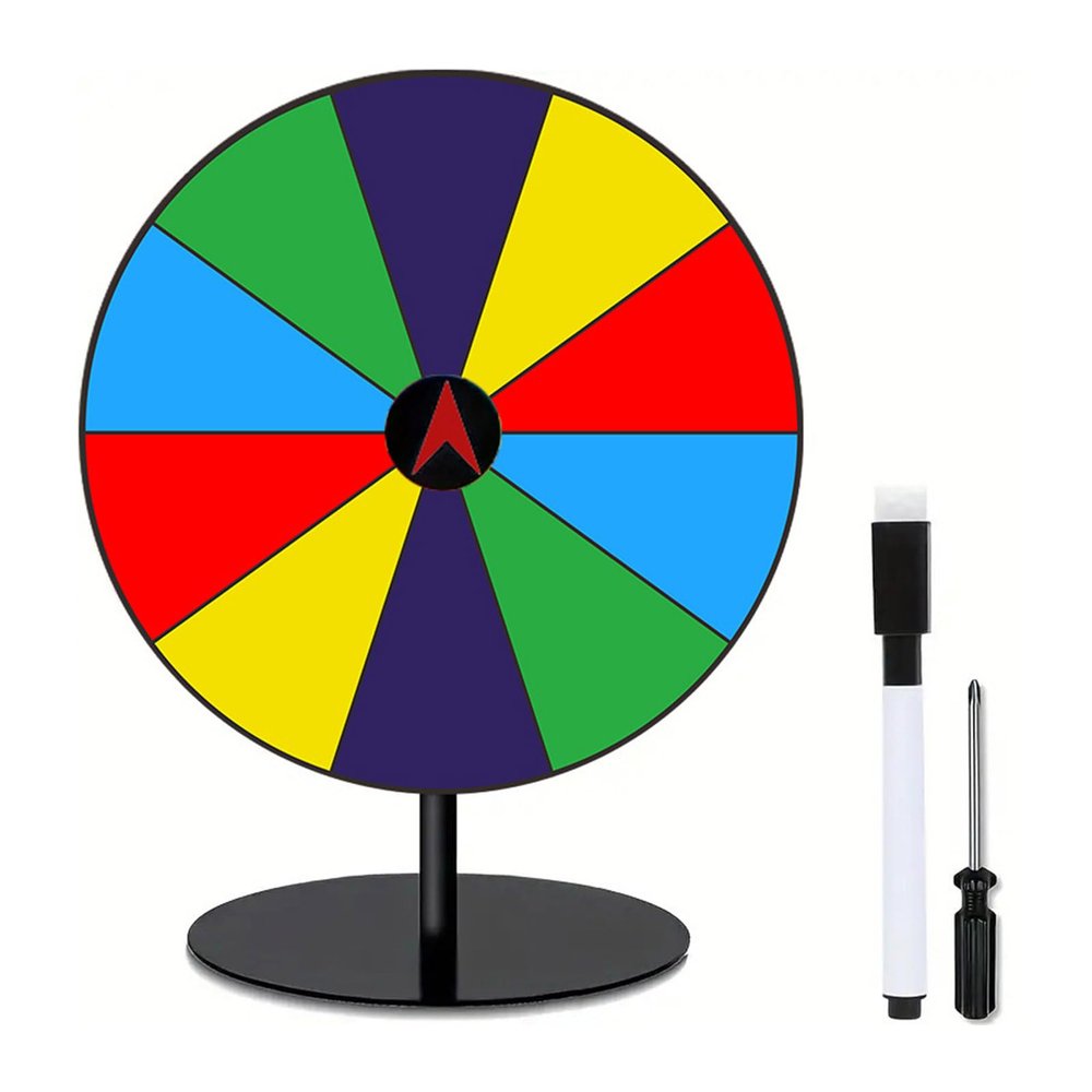 Adrosstoller Wheel Prize Game Turntable Draws Roulette Wheel Tabletop Prize Turntable for Party Teaching Activity Supermarkets Erasable Wheel Party Turn Plate