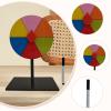 Fancyes Tabletop Prize Turntable with Marker Lucky Draw Roulette Wheel Fortune Wheel for Interactive Learning Game Birthday Party Pub, 6 Grids view 2
