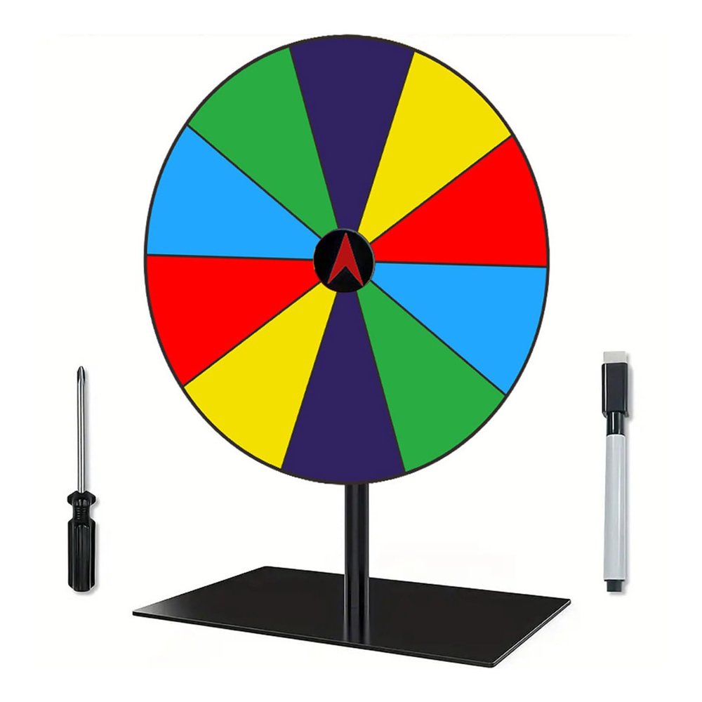 Adrosstoller Wheel Prize Game Turntable Draws Roulette Wheel Tabletop Prize Turntable for Party Teaching Activity Supermarkets Erasable Wheel Party Turn Plate