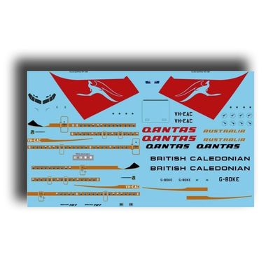 26Decals 72-236 1/72 QANTAS/British Caledonian 707-338C for Plastic Model kit