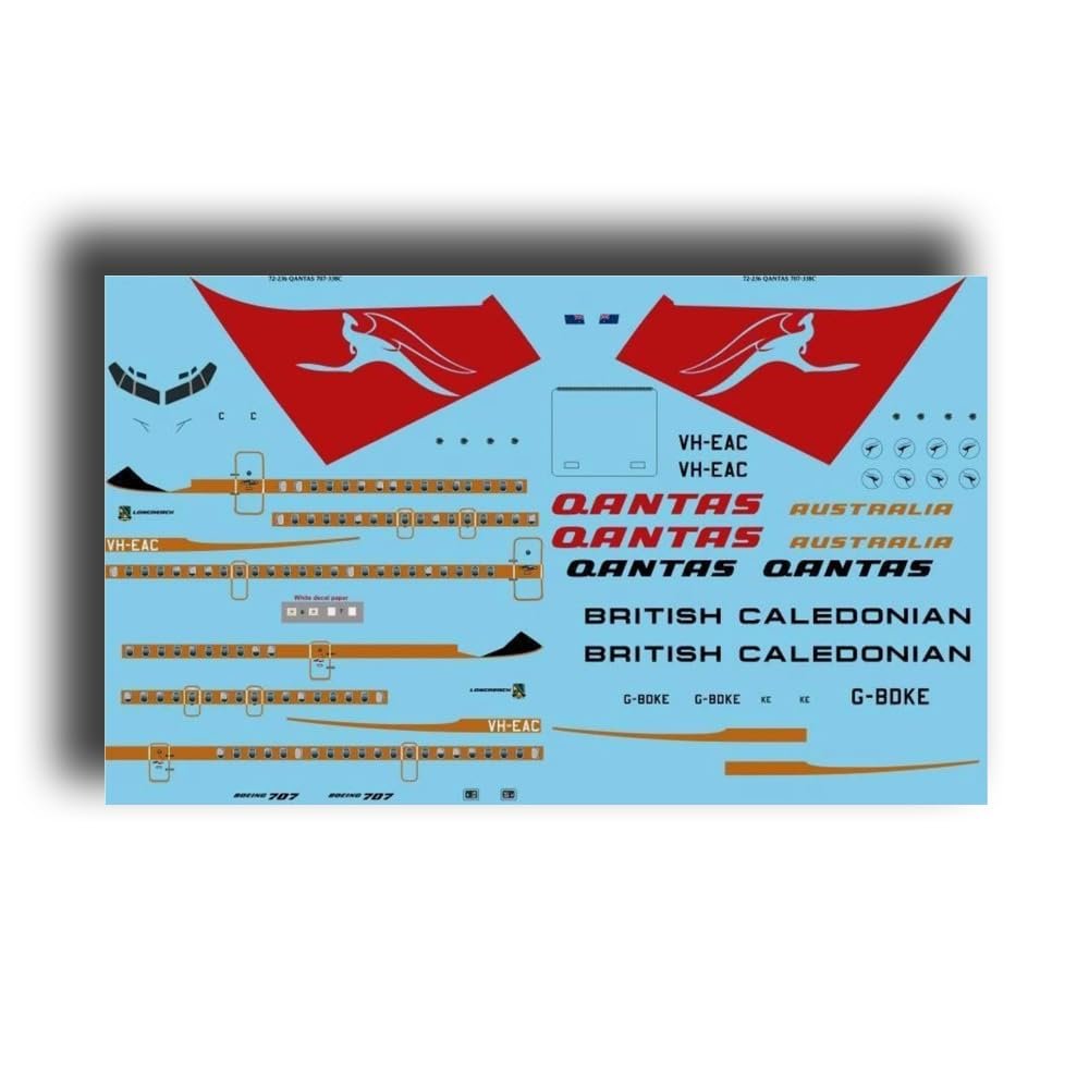 26Decals 72-236 1/72 QANTAS/British Caledonian 707-338C for Plastic Model kit