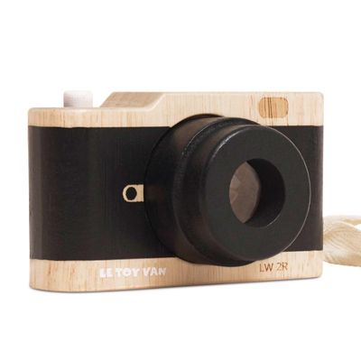 Le Toy Van Vintage Wooden Camera  FSC 100% Certified Sustainable Wood  Retro Kids Camera with Kaleidoscope Lens & Push Shutter