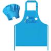 R HORSE Kids Apron and Chef Hat Set - 2Pcs Blue Big Brother Adjustable Children Kitchen Apron, Dress up Role Play Chef Toy Cooking Baking Painting and Training Kit for Boys Funny Cooking Birthday Gift view 1