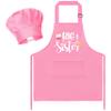 R HORSE Kids Apron and Chef Hat Set - 2Pcs Pink Big Sister Adjustable Children Kitchen Apron, Dress up Role Play Chef Toy Cooking Baking Painting and Training Kit for Girls Funny Cooking Birthday Gift view 1