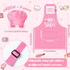 R HORSE Kids Apron and Chef Hat Set - 2Pcs Pink Big Sister Adjustable Children Kitchen Apron, Dress up Role Play Chef Toy Cooking Baking Painting and Training Kit for Girls Funny Cooking Birthday Gift view 2