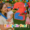 Bonafonso Superhero Birthday Decorations, Number 2 Spider Pinata 16 Inch with Piata Stick, Blindfold, Confetti for Boys and Girls Kids Birthday Party Supplies (2th) view 2