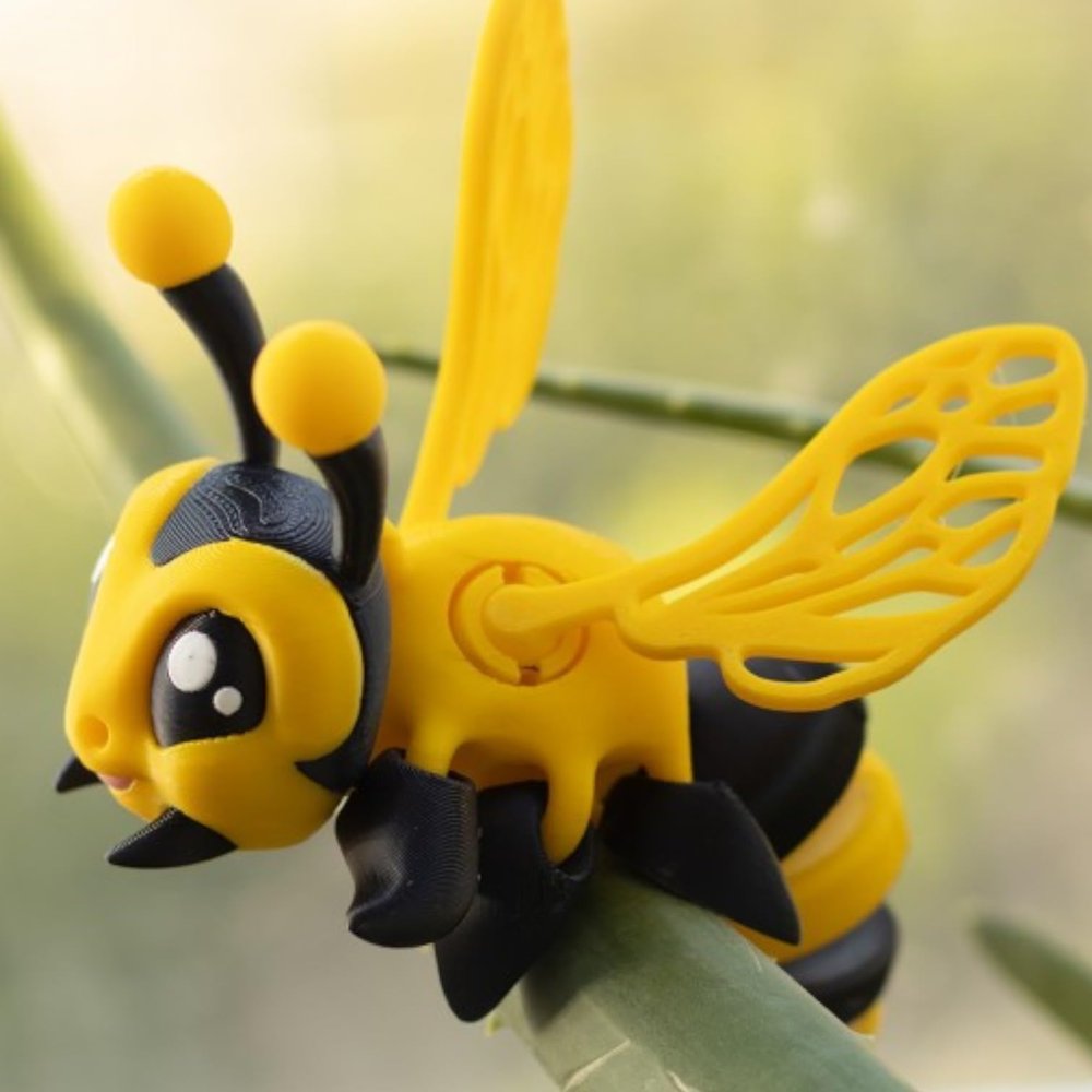 Articulated Honey Bee Figurine  Poseable 3D Printed Insect Desk Toy for Teens and Adults  Cute Collectible Bug Gift or Decor Accent  3D Printed in Canada