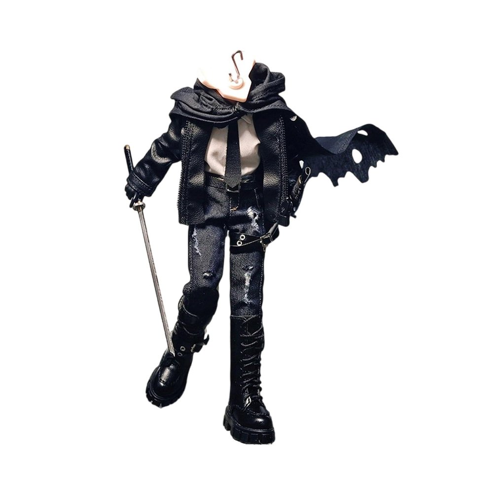 1/12 Action Figure Clothes,Leather Jacket 4-piece Set for 6" Action Figures,1:12 Scale mininature Clothing Suit. (4-piece Set)