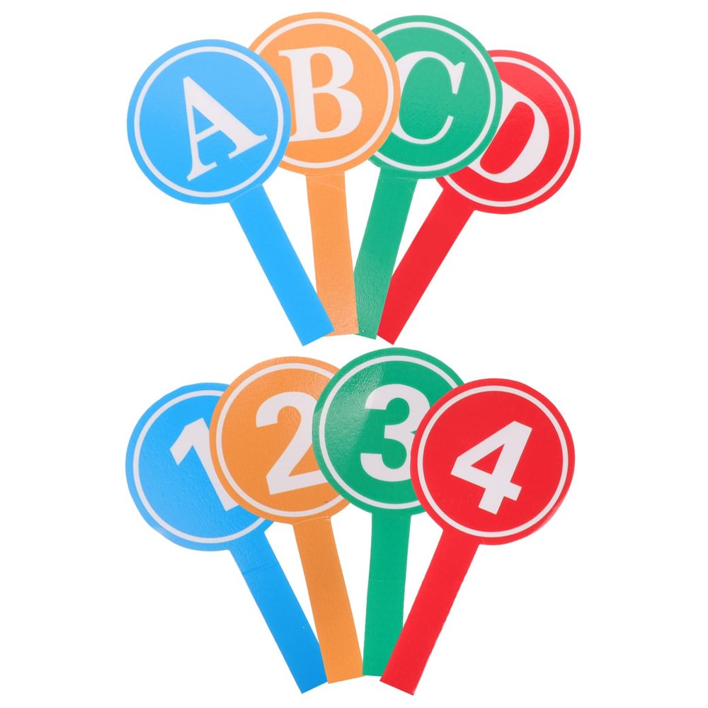 COOLHIYA 1 Set Handheld Classroom Answer Paddle Multi Function Game Paddles for Voting Scoring and Teaching Props Wear Design for Students and Teachers