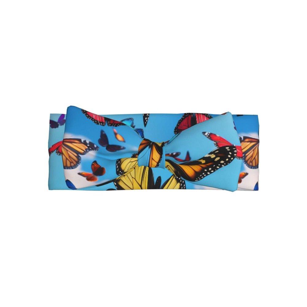 WZYCWB Butterflies flying Pattern baby bow headband - Elastic and comfortable, suitable for photo shoots, parties, and daily wear