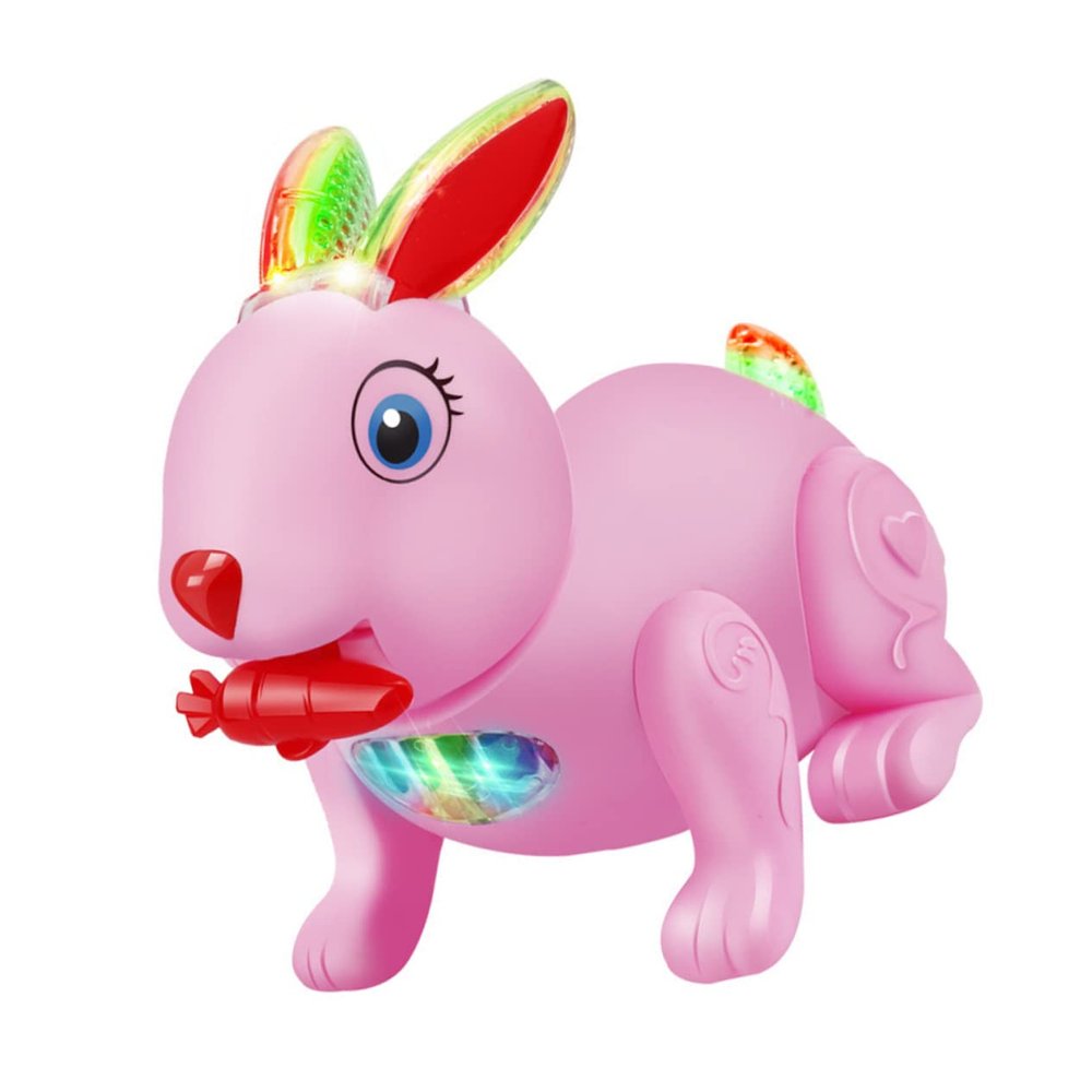 QUMIIRITY 1pc Electric Rabbit Model Interactive Musical Bunny for Safe Educational Plaything with Lights Fun Cartoon Design to Enhance Cognitive Skills for Boys Random Color