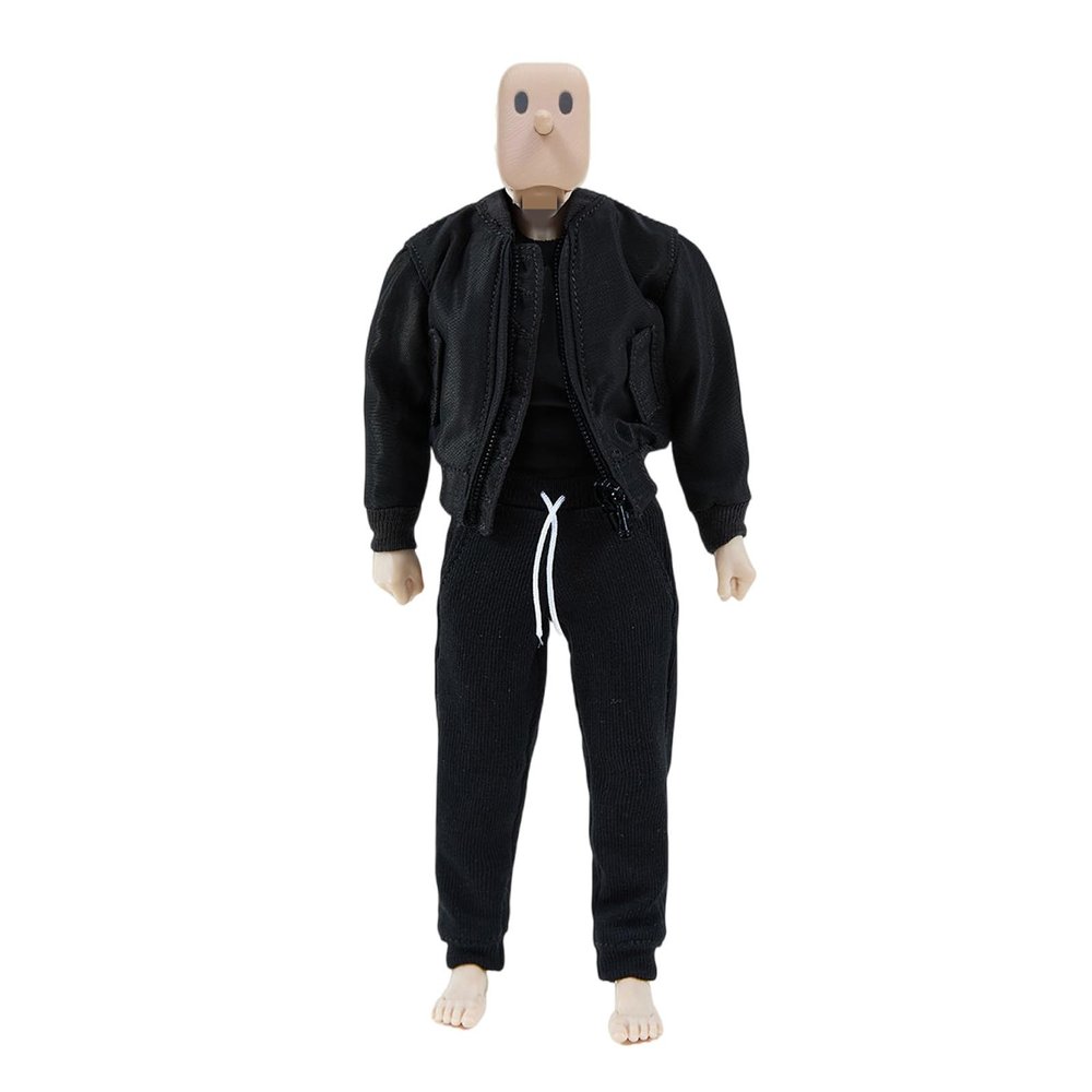 1/12 Action Figure Clothes,3 Pieces Set(Jacket Coat,T Shirt and Pant),Miniature Clothing for 6" Action Figure Body,1:12 Scale Figure Clothes (Black-Jacket Suit)