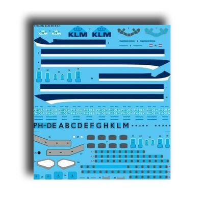 26Decals STS44382 1/144 KLM DC-8-63 Screen Printed Decal for Plastic Model kit