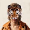 Aiffort 1Pcs Tiger Half Face Mask Funny Tiger Mask Cosplay Tiger Masks for Halloween Masquerade Party Costume Cosplay Props view 2