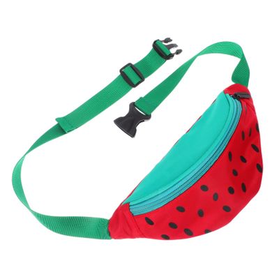 CONGARTENO Watermelon Shaped Crossbody Bag for Kids Cute Nylon Sling Pouch for Boys and Girls Lightweight Toddler Travel Fanny Pack Adjustable Strap