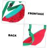 CONGARTENO Watermelon Shaped Crossbody Bag for Kids Cute Nylon Sling Pouch for Boys and Girls Lightweight Toddler Travel Fanny Pack Adjustable Strap view 3