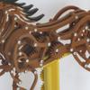 Mechanical Horse Kinetic Sculpture, Desktop Art Piece with Moving Gears, Brown and Gold view 4