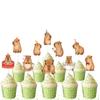 10 Pcs Capybara Cupcake Toppers  Cute Capybara Birthday Party Decorations for Kids, Baby Shower Animal Theme Cupcake Picks view 2