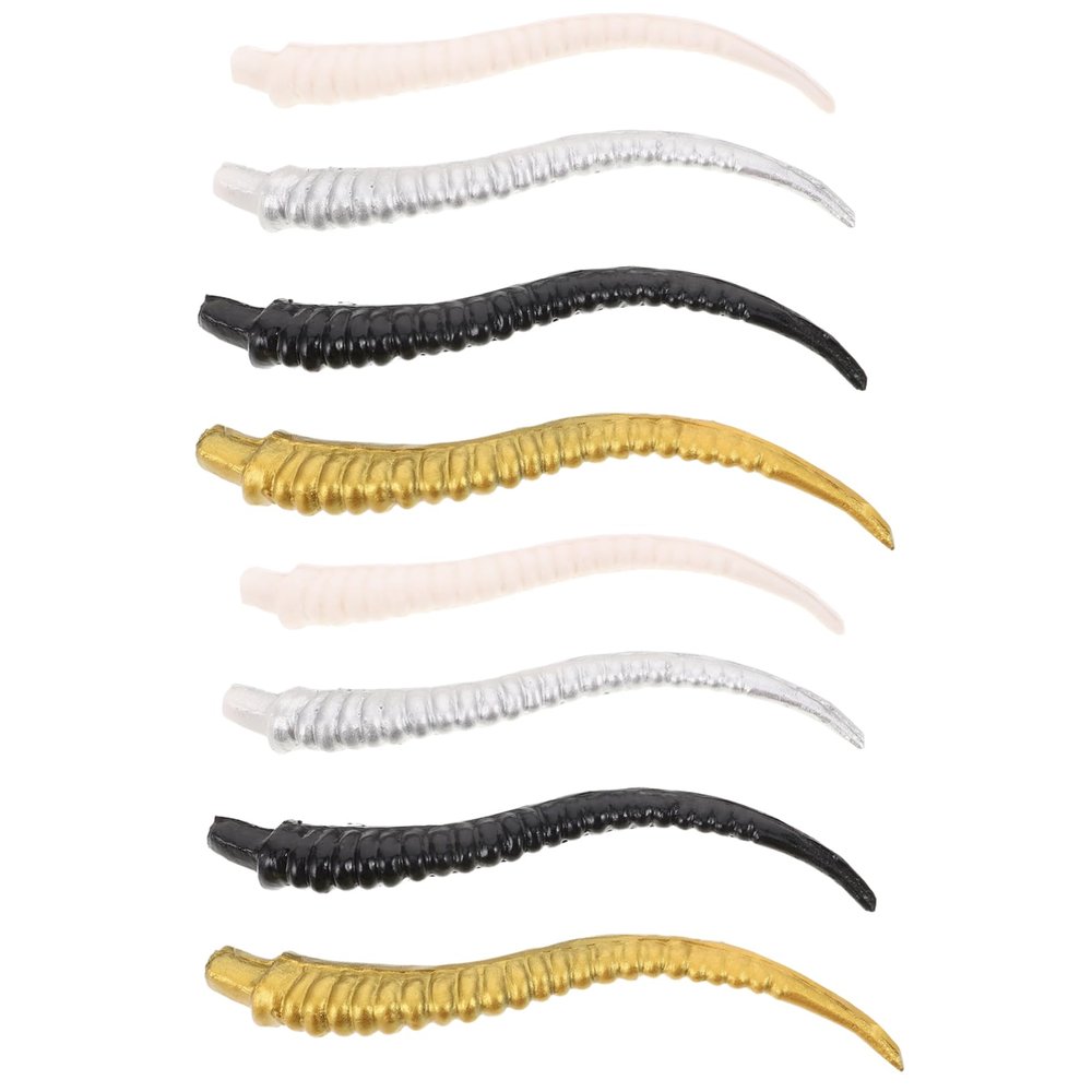 CATIEBYE 4 Pairs Faux Antlers: DIY Plastic Animal Horns - 21cm Large Horn Decorations for Costumes Home Decor & Art Projects - Creative Supplies for Hair Pin