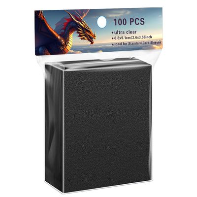 100 MTG Card Sleeves for Trading Cards, Black Color Soft Standard Size Matte Sleeves - Compatible with Square Enix TCG, Arkham Horror, Final Fantasy, Lorcana Card Protectors Deck Sleeves(Black)