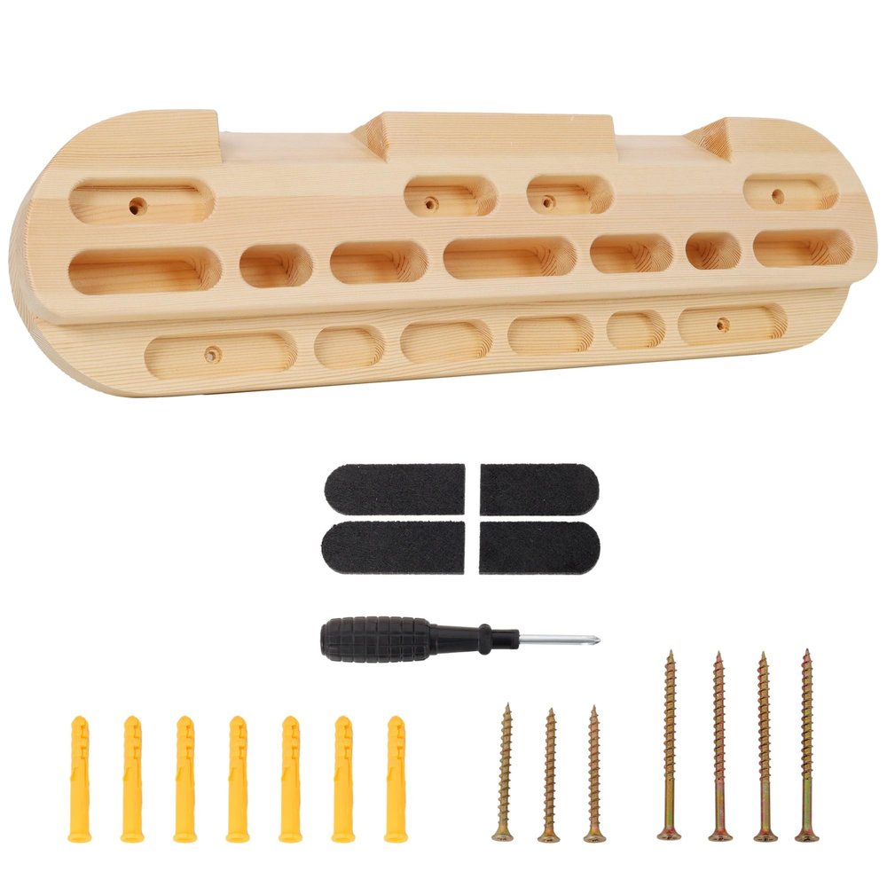 BKNROIHB Versatile Wooden Climbing Hangboard for Finger and Grip Strength Training