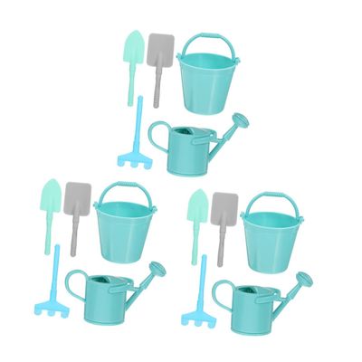 COSMEVIVI 3 Sets Adorable Mini Gardening Tool Set Tiny Tool Models for Simulation Rake Shovel and Watering Can for Garden Decoration and Playtime Fun