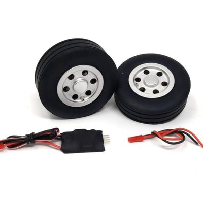 TYXTTGY RC Airplane Electric Brake with 2X 75/25mm Wheels (4/5/6mm Axle) for RC Model Fixed Wing Accessories(6mm)
