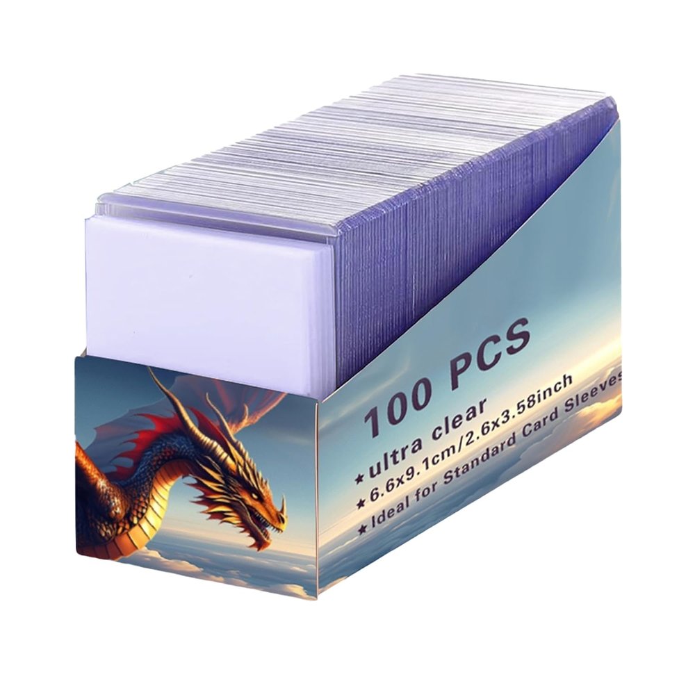 200 Premium Card Sleeves Top Loaders for Trading Cards,35pt Archival Quality Hard Plastic Protectors for TCG OCG Sports Cards Baseball Football Basketball,100 Rigid Toploaders with 100 Penny Sleeves