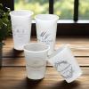 100 Custom Disposable Cups,Personalized Frosted Plastic Reusable Party Cups,Customized Party Modern Wedding Party Bridal Shower Cups (12oz) view 4