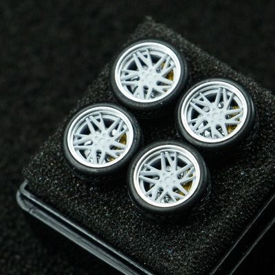 1/64 Wheels Compatible with Hot WheelsABS Injection Rubber Tires with Bearing Smooth Dynamic Wheels.(SMORCLUB-MF-G6)