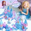 GobiDex Magnetic Building Blocks Princess Castle with 2 Dolls & Stairs, STEM Magnetic Tiles Building Toys for Kids Ages 3-5 4-8, Magnets Sensory Toddler Toys Birthday Gifts for 3+ Year Old Girls Boys view 3