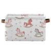 Wusikd Retro Storage Basket Set of 1 Large Fabric Horse Storage Baskets Bins Box Cube with Handles Collapsible Closet Shelf Clothes Organizer Basket for Nursery Bedroom view 1