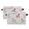 Wusikd Retro Storage Basket Set of 1 Large Fabric Horse Storage Baskets Bins Box Cube with Handles Collapsible Closet Shelf Clothes Organizer Basket for Nursery Bedroom view 2