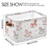 Wusikd Retro Storage Basket Set of 1 Large Fabric Horse Storage Baskets Bins Box Cube with Handles Collapsible Closet Shelf Clothes Organizer Basket for Nursery Bedroom view 4