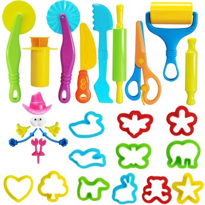 Playdough Tool Kit, 28 Pcs Basic Clay and Dough Tools Starter Set for Kids Ages 3+ Creative Play Accessories with Various Shape Molds & Cutters, Sensory Clay Toys Gifts for Back to School Christmas