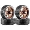 1/10 RC On Road Tyres set aluminum Wheel RC On-Road grip tires 12mm HEX For 1:10 RC On-Road Car Compatible RC Electric Motorhome, R400 (Bronze) view 1