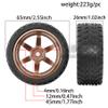 1/10 RC On Road Tyres set aluminum Wheel RC On-Road grip tires 12mm HEX For 1:10 RC On-Road Car Compatible RC Electric Motorhome, R400 (Bronze) view 2