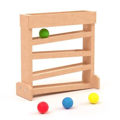 LLTCMAOYI Montessori Visual Tracking Teaching AIDS, Wooden Ball Rolling Track Kids's Toys