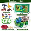 Guminnara 22 in 1 Triceratops Dinosaur Truck Toys for Kids Boys Ages 3-5-7 4-8, Dino Carrier Truck with 18 Jurassic Dino Figures, 3 Dinosaur Eggs, 3 4 5 6 7 8 Year Old Toddler Boy Girl Birthday Gifts view 2