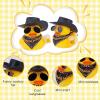 BOXOB 2pcs Rubber Beer Duck Car Ornaments, Cool Western Cowboy Ducks with Hat Sunglasses Scarf Yellow Rubber Ducky Car Dashboard Decorations Funny Accessories for Cars Decors, Cute Office Gifts view 3