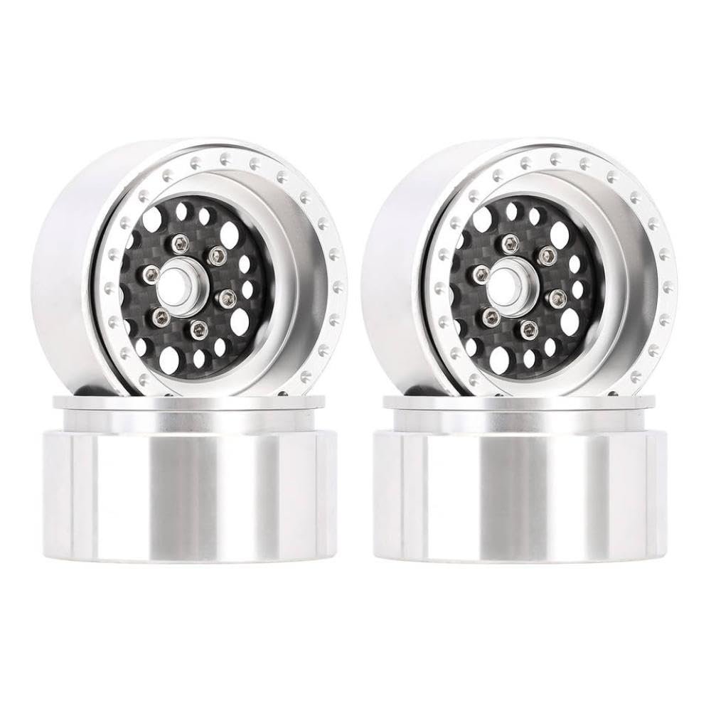 10mm Offset Deep Dish Carbon Fiber Aluminum 2.2" Beadlock Wheel Rim W2253 Compatible with 1 10 Scale RC Crawler Vehicles(W2253SR)