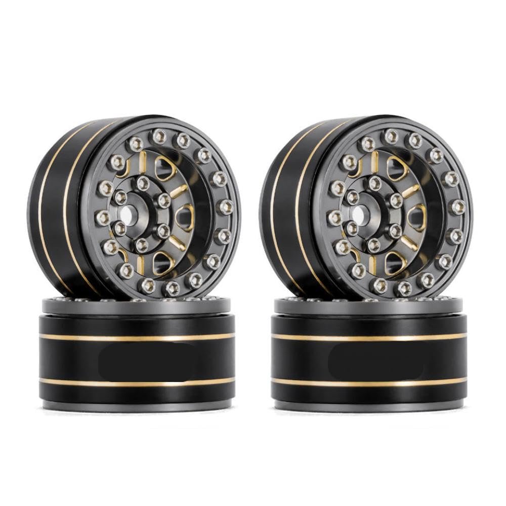 47g Brass 1.0 Inch Beadlock Wheel Rims with 3.15mm Negative Offset Fits 1 24 Scale Rc Crawler Cars Compatible with Scx24 Models Part Number W1005(Grey)