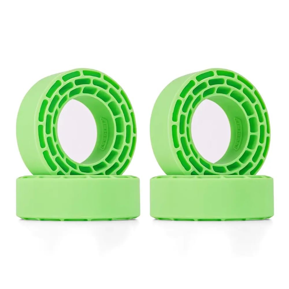 4pcs Rubber Inserts Compatible with 68-72mm 1.3 Inch Tires Compatible with Wheel Replacement Parts(Green)