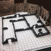 60 Piece Hinged Modular Dungeon Terrain Set. Black Stone Walls. Tabletop Gaming Accessories for D&D and Pathfinder view 1