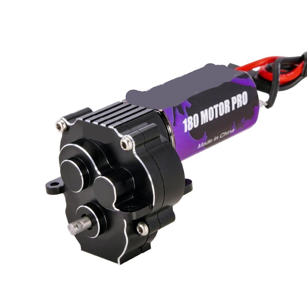 48T Aluminum Transmission with 180 Brushed Motor Compatible Compatible with 1 18 Scale RC Crawler Upgrade Parts(Motor Transmission)