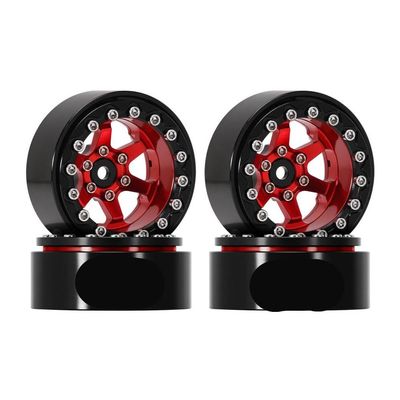 1.3" Aluminum Beadlock Wheels with 5.25mm Offset W1313 Compatible with 1/24 1/18 Scale RC Crawler Cars Compatible with Various Off Road Remote Control Vehicles(W1313RD)