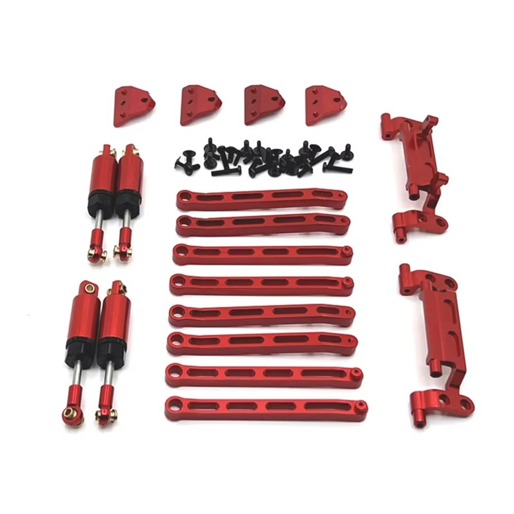 RC Repair Parts Compatible with MN for MN168 for MN78 1/12 RC for Model Car Parts Metal Upgraded Suspension Rod Rod for Seat Suspension Frame(Red)