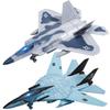 Double Fighter Jet Toy, F14 & F22 Diecast Planes with Lights & Sounds, Pull Back Military Airplane Toy Gift for Toddler,Kids, Boys view 1